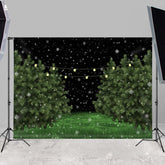 Lofaris Winter Snowflake Night Lights Tree Backdrops